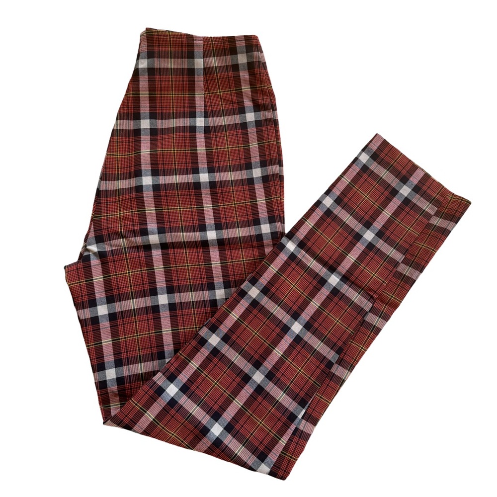 Twik Plaid Front Zip Pants